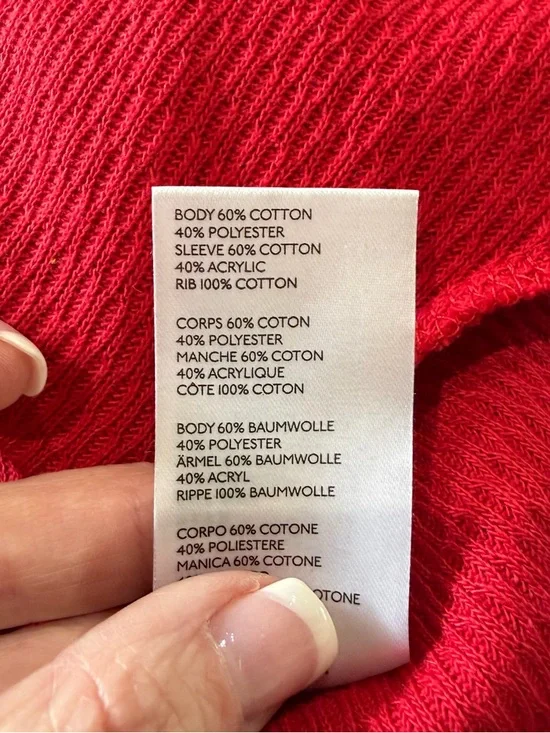 FREE PEOPLE WE THE FREE Top Siz XS Red Rainbow Dreams Pullover Oversized Thermal - Picture 9 of 9